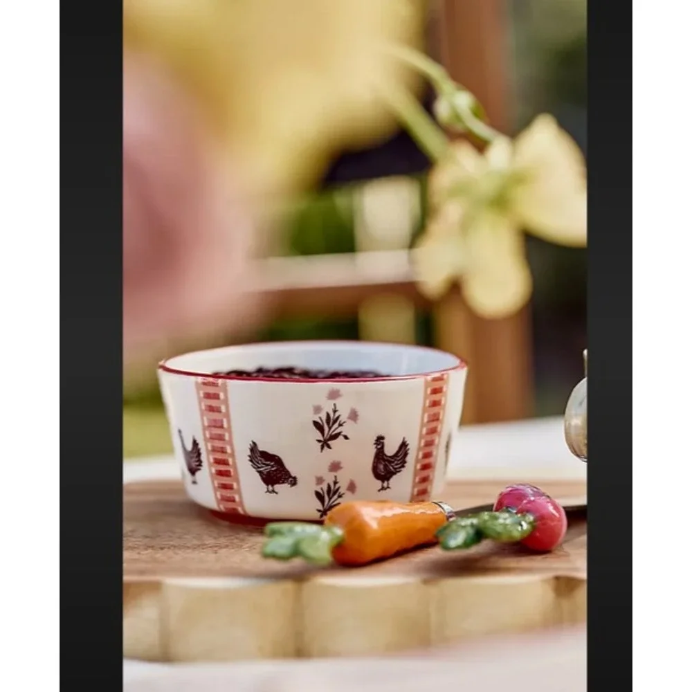 Anthropologie Millie‎ Bowls Ramekins Orange Chicken Set of 2 Modern Farmhouse